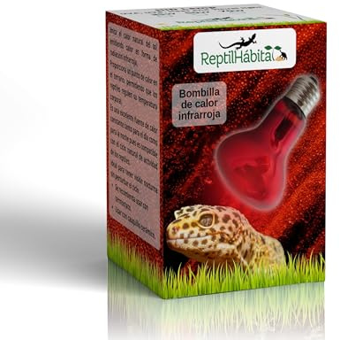 ReptilHábitat – Lampada Infrarossa per Rettili 40W – Calore senza luce per terrari – Lampada ceramica notturna per serpenti, tartarughe, pogona, gechi – Ideale per uso notturno continuo