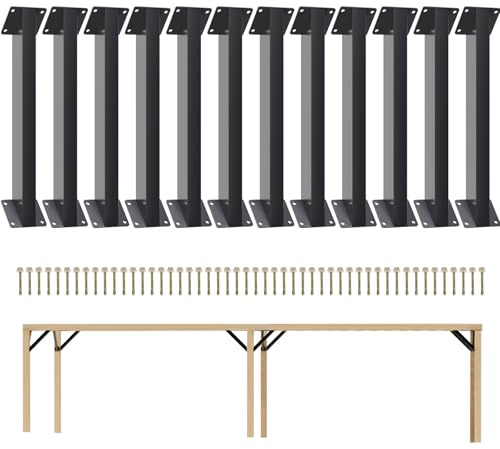 Kinchoix 12 Pcs 45° Angle Support Brackets 45-Degree Angle Corner Braces Inside Joint for Wood Post and Beam Desk Edge Pergola Gazebo DIY Kit