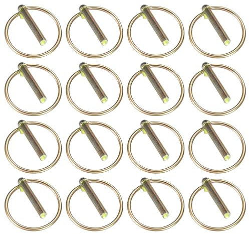 16 Stück Klappsplinte mit Ring, M6 Klappsplinten Set, Klappstecker Sortiment Bolzen, Klappsplint, Splintbolzen, Schnellspannsplinte, Rastsplinte, Rastbolzen Steckbolzen für Anhaenger Traktor