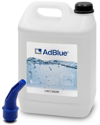 ERRECOM AdBlue® Aditivo para Motores diésel a Base de urea para la reducción de emisiones de NOx, Conforme a ISO 22241-1, bidón de 5 L con Boquilla