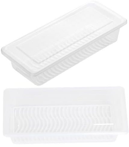 Garneck 2stücke Frischhaltedosen Transparent Mit Abtropfgitter Multifunktionale Aufbewahrungsboxen Für Kühlschrank Für Obst Gemüse Und Resteverwertung