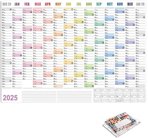 Calendrier 2025, Calendrier 2025 Grand Format, Calendrier Mural, Grand Format, Planning Familial - Pour L'Organisation Familiale, Les Études Et Le Travail