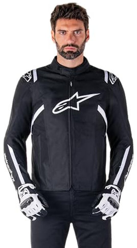 Alpinestars T-SPS V2 Veste de moto imperméable pour homme, noir/blanc, taille L, noir/blanc, L