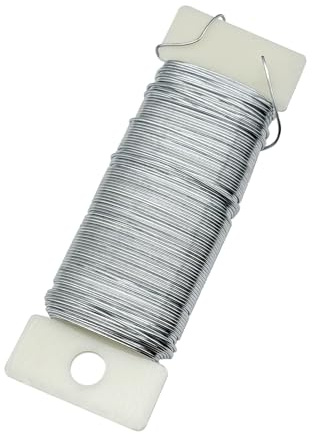 QISF 1 Pcs Floral Wire for Flower Arrangements and Floristry - 22 Gauge Soft Silver Wire for Jewellery Making,Fit for Christmas Wreaths, Garlands, Flower Bouquets and Crafts DIY (35m)