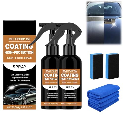 Turbo Shine Nexa, 2pcs Nexa Turbo Shine Spray Auto, 3 In 1 High Protection Quick Car Coating Spray, Car Scratch Remover, Reparatur- und Schutzbeschichtung für alle Autos (100ml *2)
