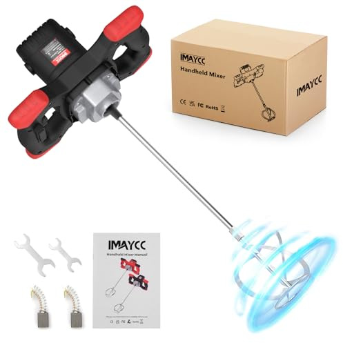 Agitatore per malta, miscelatore per calcestruzzo, 2100 W, agitatore per calcestruzzo a 6 velocità, mescolatore per malta m14, agitatore per calcestruzzo, agitatori, ideale per mixing feed, plastica