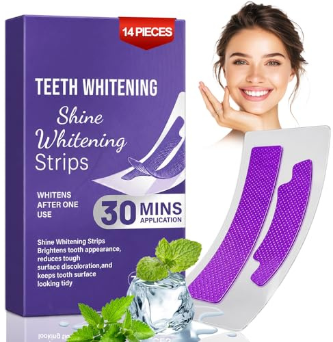 14 Piezas Tiras Blanqueadoras Dientes Morada, Bandas Blanqueadoras de Dientes, Neutralización Instantánea del Color, Elimina las Manchas de los Dientes, Adecuado para el Hogar
