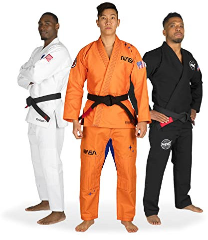 Sanabul NASA BJJ Gi für Männer & Frauen Brazilian Jiu Jitsu Gi für Training & Wettkampf, orange / schwarz, A1