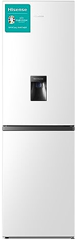 Hisense RB327N4WW1 55cm Freestanding 50/50 Fridge Freezer - 251 litre capacity - Total No Frost - Non-plumbed Water Dispenser - White - F Rated