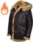 Jacke Pilot aus Schaffell B-7 Arctic Parka Art.208, Winterwarmes Leder für Herren, abnehmbare Fliegerjacke mit Kapuze, Abnehmbarer Jackenmantel mit Kapuze aus Lammfell (5XL,Braun)