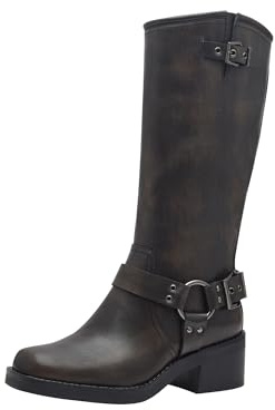 Tamaris Botas de Caña Larga para Mujer, Tacón Cuadrado, Veganas, Puro, 37 EU