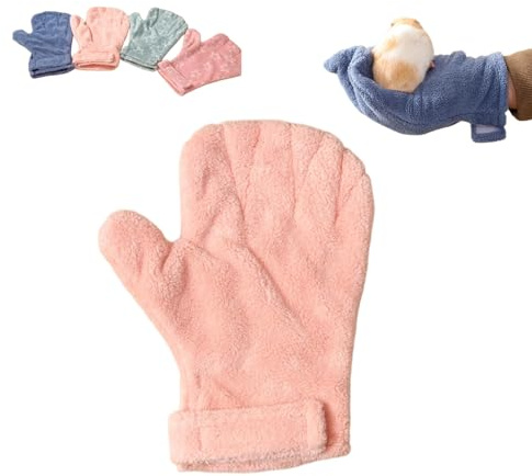 UNMULFC 1 Gant Anti-Morsure pour Hamster, Cochon d'Inde, Gant de Manipulation, Gant de Protection Anti-Morsure pour hérisson, Sucre, gerbilles, Souris, Rats, Petits Animaux, perruches (Rose)