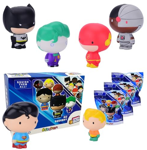 #sbabam FUNNY BOX DC Squishy Heroes, Giochi per Bambini 3 pezzi, Giocattoli Squishy Antistress, Idee Regalo Bambini, Puoi Trovare Supereroi come Superman, Flash, Joker e Cyborg