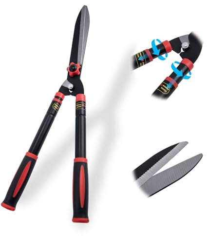QZHDX Cesoie per siepi, cesoie per siepi da Giardino Resistenti con Manico Estensibile, estensibili Fino a 30,9”, cesoie manuali per siepi Grandi per potare arbusti, bosso, cesoie per cespugli, attre