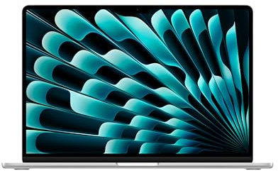 Apple 15 MacBook Air Laptop mit M3 Chip: 15,3 Liquid Retina Display, 24 GB gemeinsamer Arbeitsspeicher, 512 GB SSD Speicher, beleuchtete Tastatur, 1080p FaceTime HD Kamera, Touch ID, Silber