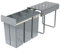 TANYEAR Einbaumülleimer Unterschrank Küche 3x10L Mülltrennsystem, 2 Fächer Ausziehbarer Abfallsammler Mülleimer mit Teleskopschienen, Einbau Küchenmülleimer, Grau, 48x26x42cm