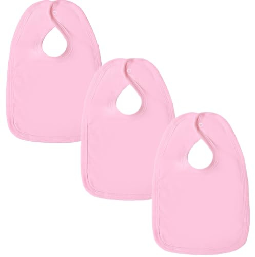 Baban Baby Cotton Dribble Bibs Baby Bibs Teething 3 Pack, Pink | British Made Teething Bibs, Large Cotton Dribble Bibs for Boys and Girls, 0-6 to 6-12 Months, 3 Pack, Loved by Parents Award