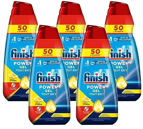 Finish Power Gel Tout en 1 Citron - Lot de 5 x 1L