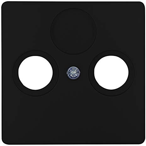 Kopp PARIS 2-fach Abdeckung für Antennensteckdose - Matt-Schwarz - 5,7 x 5,7 cm - Hochwertiger Unterputz-Rahmen für TV/RF Antennendose - Stilvolle IP20 Steckdosen-Abdeckung aus Kunststoff
