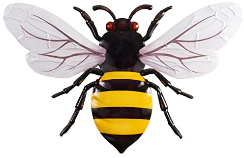 CIM Metall Wand-Deko - Large BEE 35cm - tierische 3D Wandbilder - Wandschmuck inkl. praktischer Wandbefestigung - lebhafte Wandskulptur