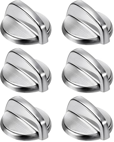 Blutoget WB03T10325 Heavy Metal Knobs 6 Pack Fit for General Electric GE Cooktop Burner Range Control Knob -Replaces AP5690210 PS3510510 2691864 PS3510510 Burner Stove Knob