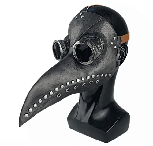 Halloween Masque de Bec, Peste Médiévale Docteur Médecin Masque Long Nez Bec d'oiseau, Costume SteamPunk Cosplay pour Carnaval, Halloween