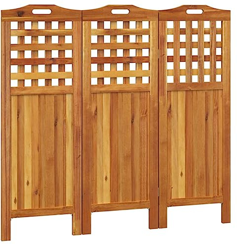 Cloison de séparation 3 panneaux 121,5x2x115 cm Bois d acacia