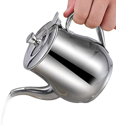 Fetttrennkanne Ölsieb Topf Edelstahl Kanne Mit Sieb - Fettabscheider Aus Edelstahl, Wiederverwendbarer Edelstahlöler Mit Deckel Und Griff, Für Frittieröl Speisefett Hause Küche Suppe Sieb Tasse