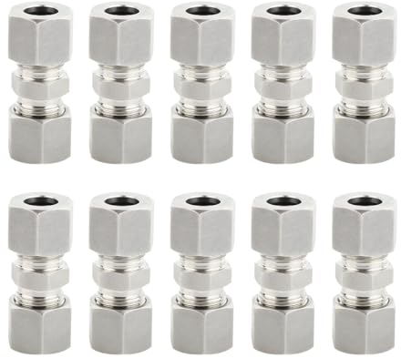 JNNJ 10 Piezas Tubo De Freno Recto De Latón De Compresión Uniones Ajuste, Conector Línea Freno, Conector La Línea Freno 4.75mm Para La Línea Frenos Sin Brida Conector, Para Frenos Automóviles Sistema