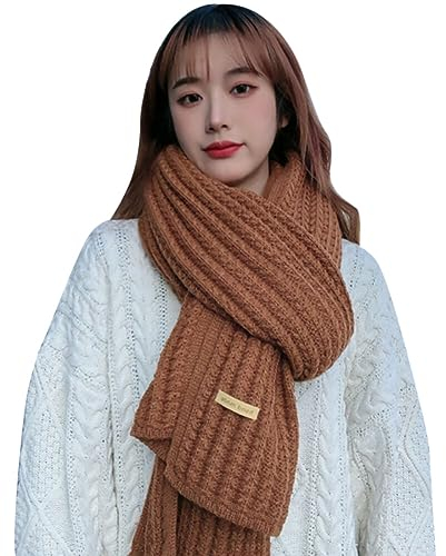 Damen Schal Herbst Winter Strickschal Klassische Waffel Strickschal Lange Weich Warm Gestrickt Schal Einfarbig Grobstrick Schal Winterschal Herbstschal Warmer Plüsch Schals Frauen Deckenschal Scarf