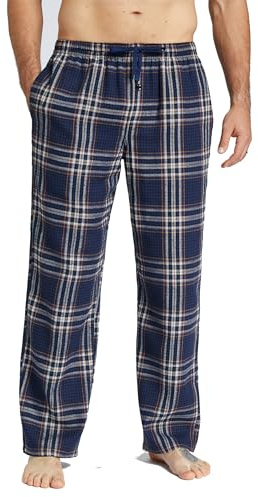 Pantalones De Pijama Para Hombre, De Franela De Algodón a Cuadros, Con Bolsillos Y Botones