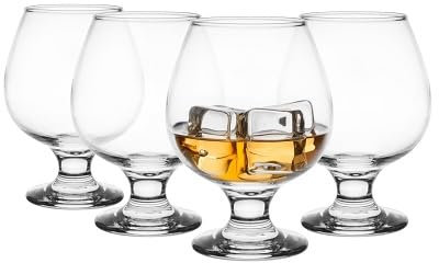 Glasmark KROSNO, 350ml, juego de 4, copa de coñac, brandy, copas de coñac, copa de coñac, alto brillo, copas de coñac, perfectas para el hogar, restaurantes y fiestas, aptas para lavavajillas
