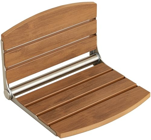 17.5 Folding Shower Seat Wall Mounted,Foldable Shower Bench,Fold Down Shower Seat,Folding Shower Seat Bench,Wall Mount Shower Seat Bench Chair (Teak)