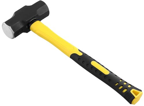 SOUJAP 4lb Small Steel Sledge Hammer, Mini Club Lump Hammer with Fibreglass Handle for Gardening, Camping, Work