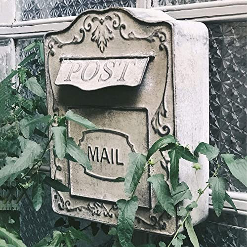 JHHNCVBC Buzón clásico de Pared para Correo, Estilo Americano, Estilo Vintage, para Exteriores, de Hierro, para casa y Oficina