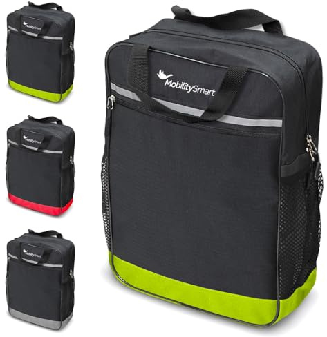 Mobility Smart Mobility Bag – Waterproof Wheelchair & Mobility Scooter Backpack – Universal Fit Storage Bag with Reflective Strip – Durable, Lightweight Accessory for Daily Essentials (Green)