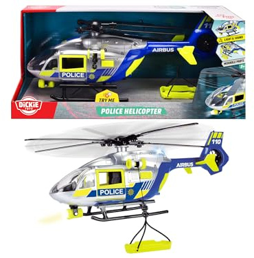 Dickie - Polis Helikopter, 36 cm, med ljus, ljud, vinsch och bår, 203716028038