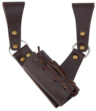 SUPERFINDINGS Foderi per Spada In Pelle PU Porta Cintura Marrone Cocco Accessori per Costumi Medievali Retrò con Accessori In Ferro per Uomini Adulti Oggetti di Scena per Cosplay Cavaliere In