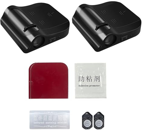 Generico Proiettore Porta Auto | 2 Pezzi Lampada Proiettore di Benvenuto - Decorazione Illuminazione Pavimento Fredda Lampade Ambiente per Famiglia Amici