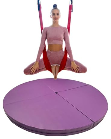 Pole Dance-matta, extra stor luft-yogaring och pole dance-matta - vattentät säkerhetskudde för hemövningar, 200 cm x 5 cm (78,7 tum x 2 tum), skyddande matta