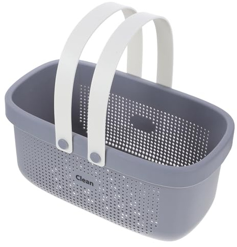 Angoily Cestino da Doccia Grande in PP Manico Contenitore Portaoggetti per Bagno e Lavanderia Organizer Compatto per Vasca Cestino Porta Biancheria per Casa e Dormitorio Resistente e