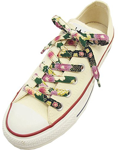 Japanese Chirimen Shoelaces for Sneakers 117cm 46inch (Green)