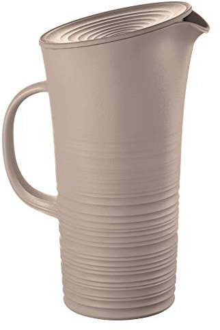 Guzzini - Tierra, Caraffa con Coperchio in Plastica Riciclata - Grigio Tortora, 18,7 x 13,4 x 10 x h26,9 cm | 1800 CC - 181701158