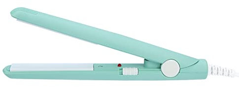 Plancha de Pelo Mini Plancha Plana, 2 en 1 Mini Eléctrica Plancha para El Pelo, Placa de Cerámica Turmalina, Plancha Plana Rulo Calefactable con Temperatura 190 °c (Green)