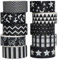aufodara Lot de 10 rouleaux de ruban adhésif Washi noir et blanc pour emballage cadeau - Ruban adhésif décoratif pour scrapbooking et travaux manuels - Noir et blanc