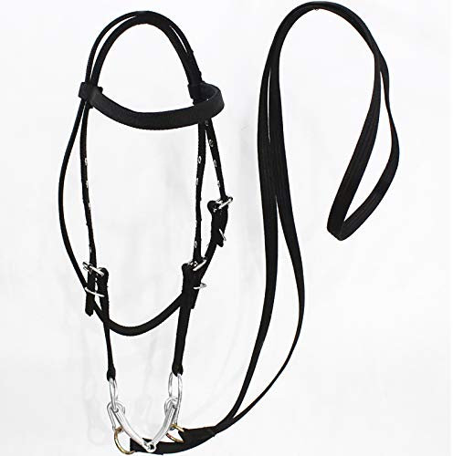 Cabezadas Y Riendas De Hípica,Cuerda De Trabajo De Cabestro Para Caballos Mordida En La Boca Material Del Caballo Shetty Del Cabestro Del Equipo Ecuestre Del Pedazo Del Caballo ,Negro,Shoulder 1.2M