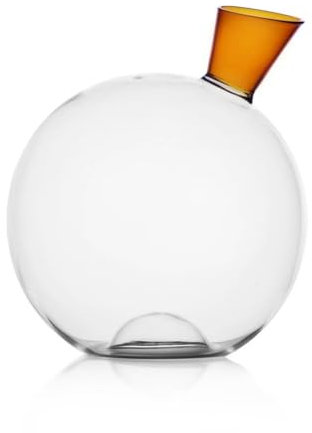 Ichendorf Milano Decantador transparente y ámbar | Colección Travasi | 190 cl | Vidrio borosilicato | Hecho a mano