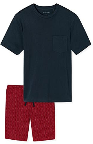 Schiesser Herren Schlafanzug kurz Rundhals - Nightwear Set, dunkelblau_179105, 56