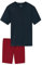 Schiesser Herren Schlafanzug kurz Rundhals - Nightwear Set, dunkelblau_179105, 56