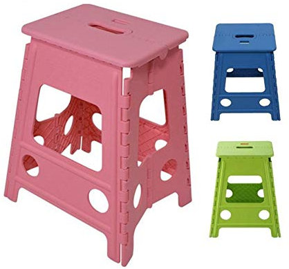 TRENTSNOOK Exquisiter Campinghocker Outdoor-Camping Home Kunststoff tragbares Anti-Rutsch-Bad Faltschritts Hocker Stuhl (Color : Blue S)